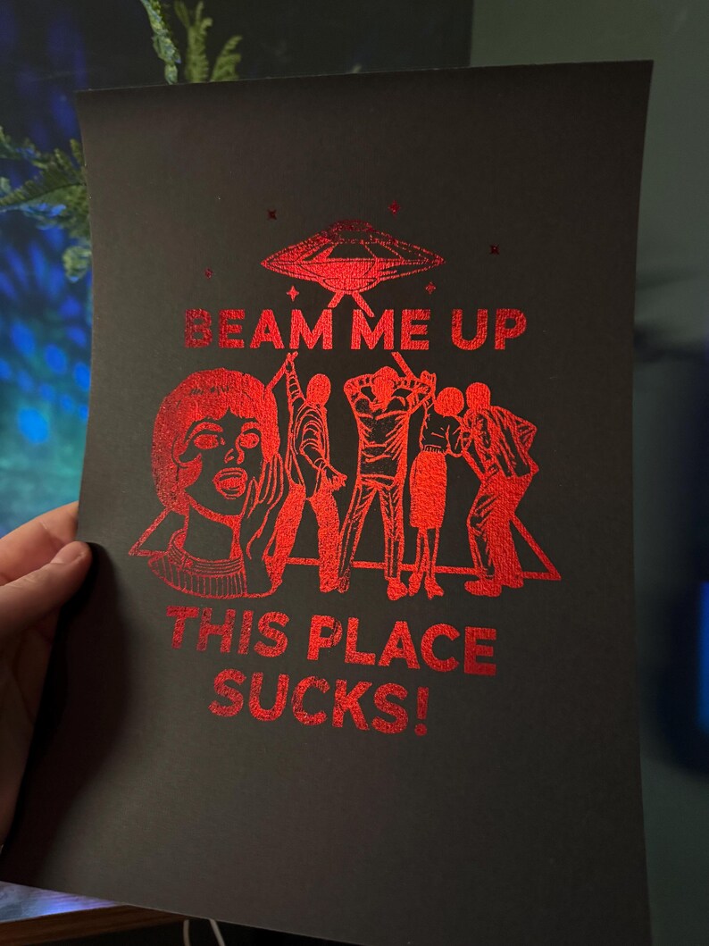 Beam Me up ~ This Place Sucks - Stranger Things Inspired Print A4 - Etsy