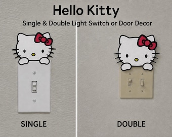 Hello Kitty Light Switch Decor – Single & Double Switch or Door Frame