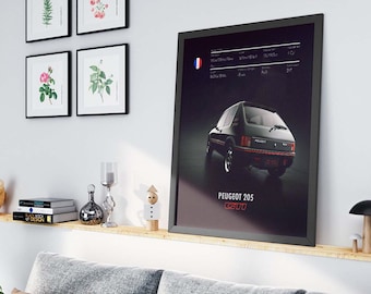 Peugeot 205 GTI High Resolution Digital Print, Wall Art, Poster, 300dpi