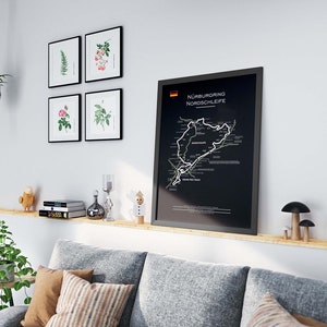 Nurburgring Nordschleife Digital Hi-Res  300ppi Printable Poster Print Wall Art Decor Instant Download Detailed version of racetrack