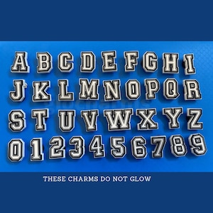 Croc Alphabet Jibbitz Charms Personalised Letters Numbers A-Z 0-9 | Croc Charms | Normal Jibbitz (No Glo!)