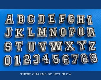 Croc Alphabet Jibbitz Charms Personalised Letters Numbers A-Z 0-9 | Croc Charms | Normal Jibbitz (No Glo!)