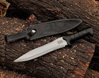RE4 Leon Kennedy Custom Handmade D2 Steel Full Tang Movie Replica Bowie Knife