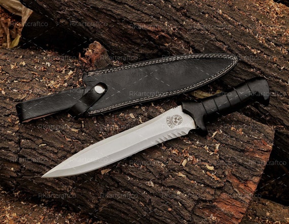 RE4 Leon Kennedy Custom Handmade D2 Steel Full Tang Movie Replica Bowie Knife