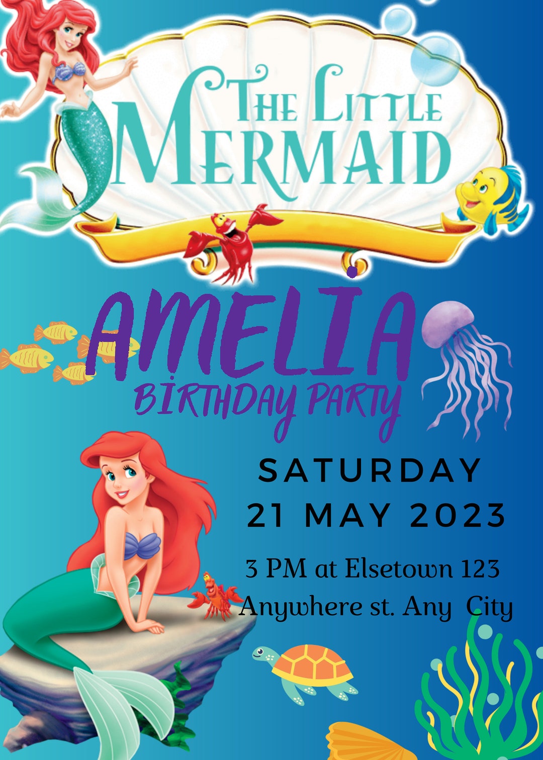 Centros De Mesa Con Conchas De Sirena Fiesta Temática De La Sirenita, image size:1080x1512