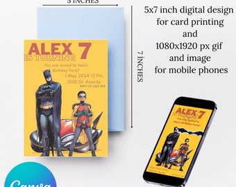 Kids Birthday Invitation Template Printable, kids Birthday Invitation, Digital Kids Invitation, kids Editable invitation, Instant Download