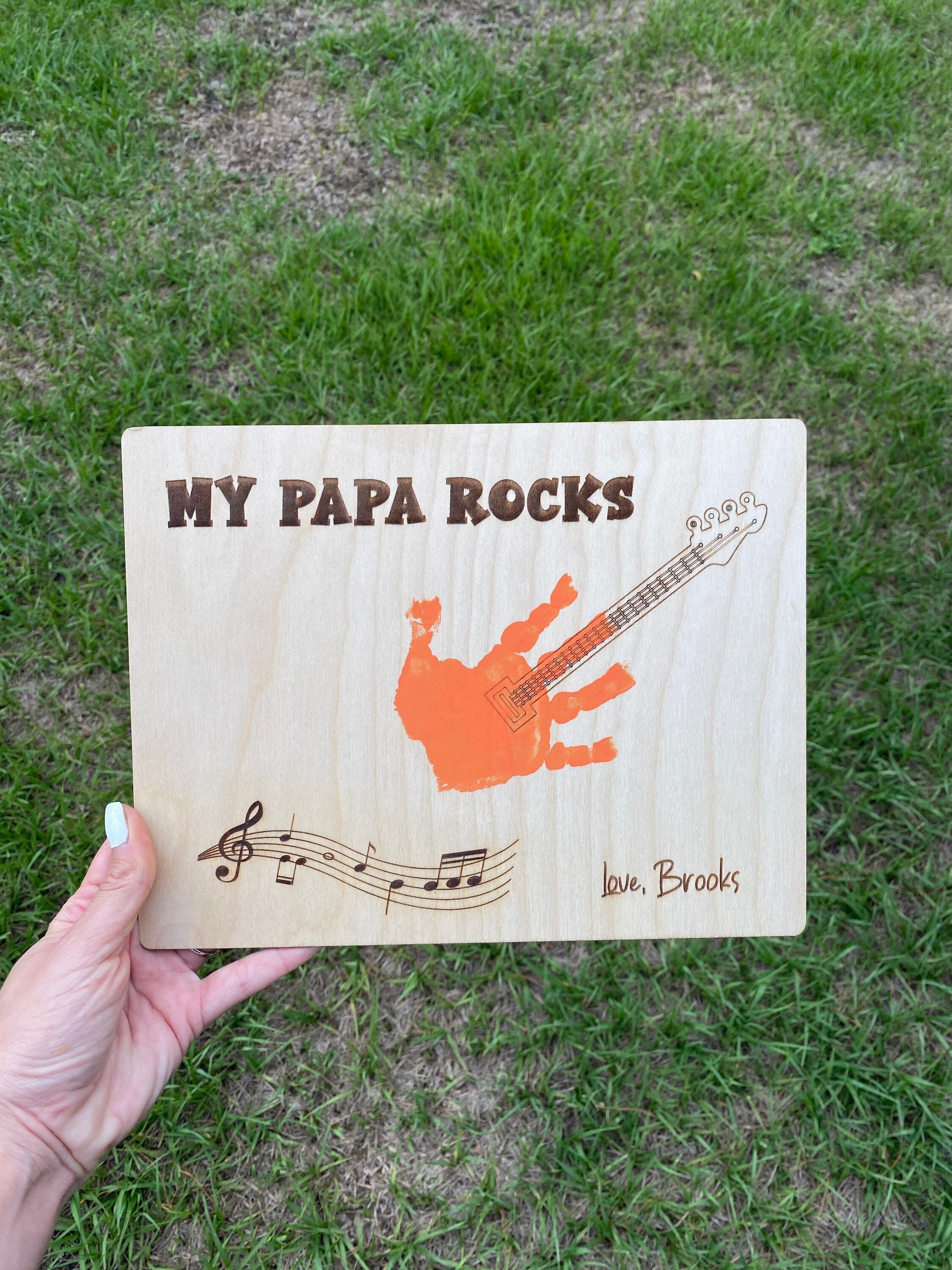 My Papa Rocks Guitar Giftfathers Day Giftsfathers Day Etsy