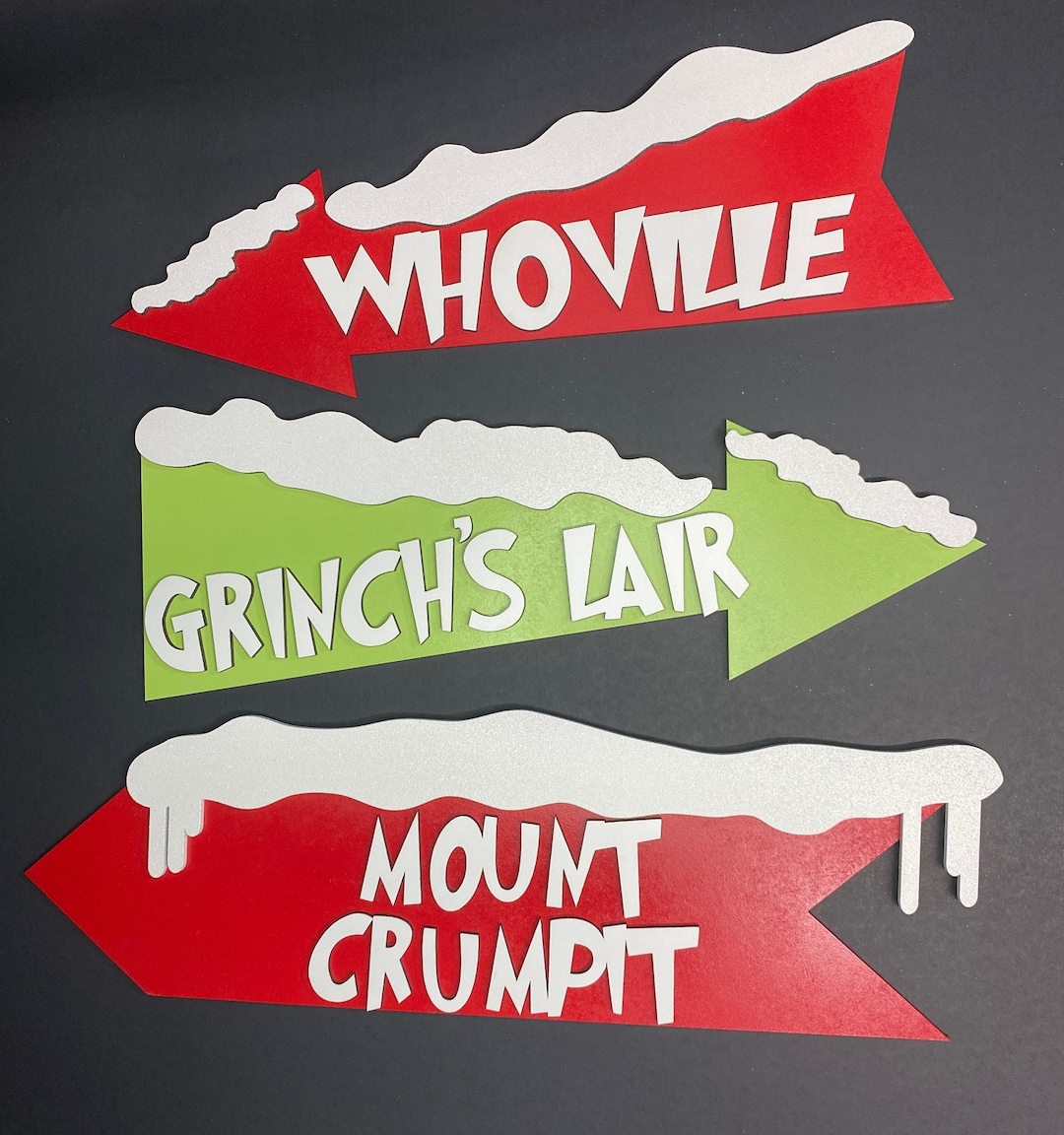 Grinch Sign, Grinch Arrows, Who Directional Sign, Grinch Lair, Mount