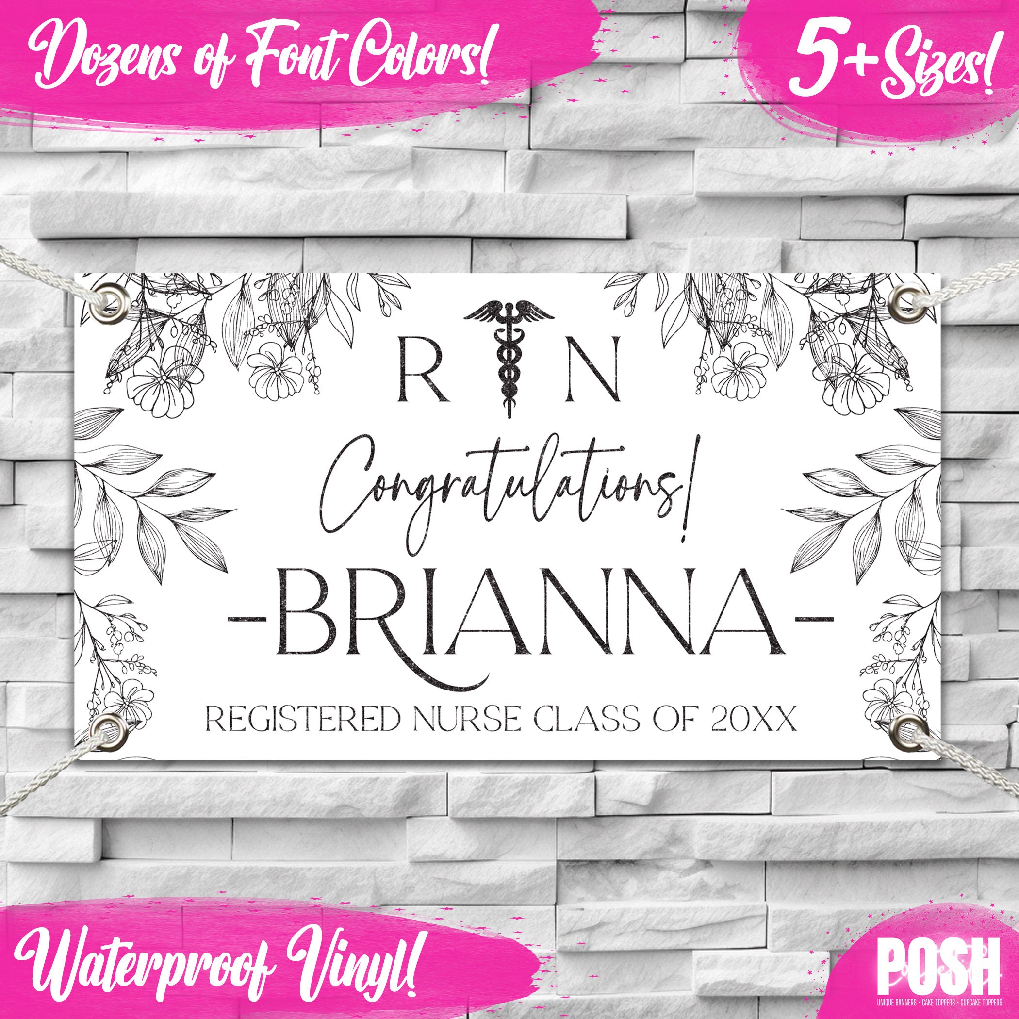 PERSONALIZED RN BANNER | Registered Nurse, Registered Nurses, Nurse decor, Nurse Practitioner, Rn, Bsn, Cna, Lvn, Nurse, Graduation Nursing