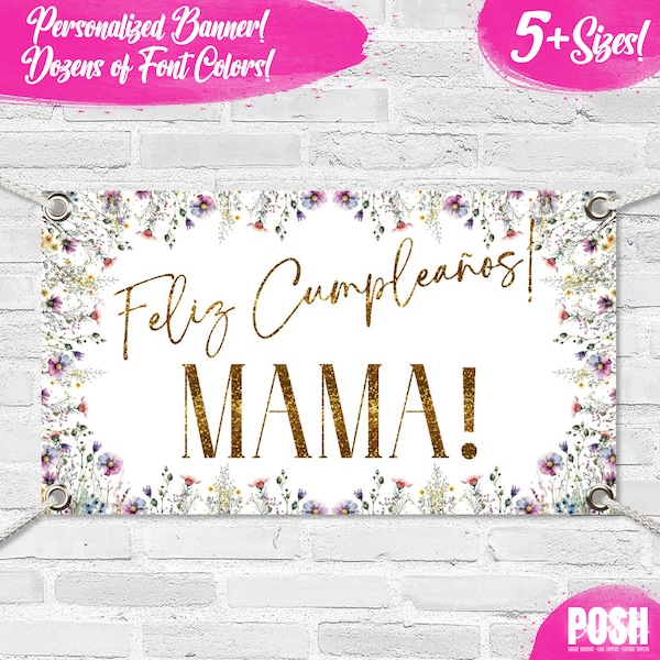 PERSONALIZED FELIZ ANOS |  Feliz Cumpleanos Banner, Feliz Banner, birthday Banner,Feliz Cumpleanos Abuela, Feliz Cumpleanos Mama