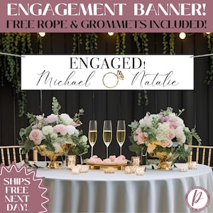 Personalized Engagement Banner: Custom Vinyl Party Decoration