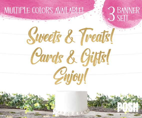 3 BANNER PART SET Dessert Table Banner Party Banner Birthday - Etsy
