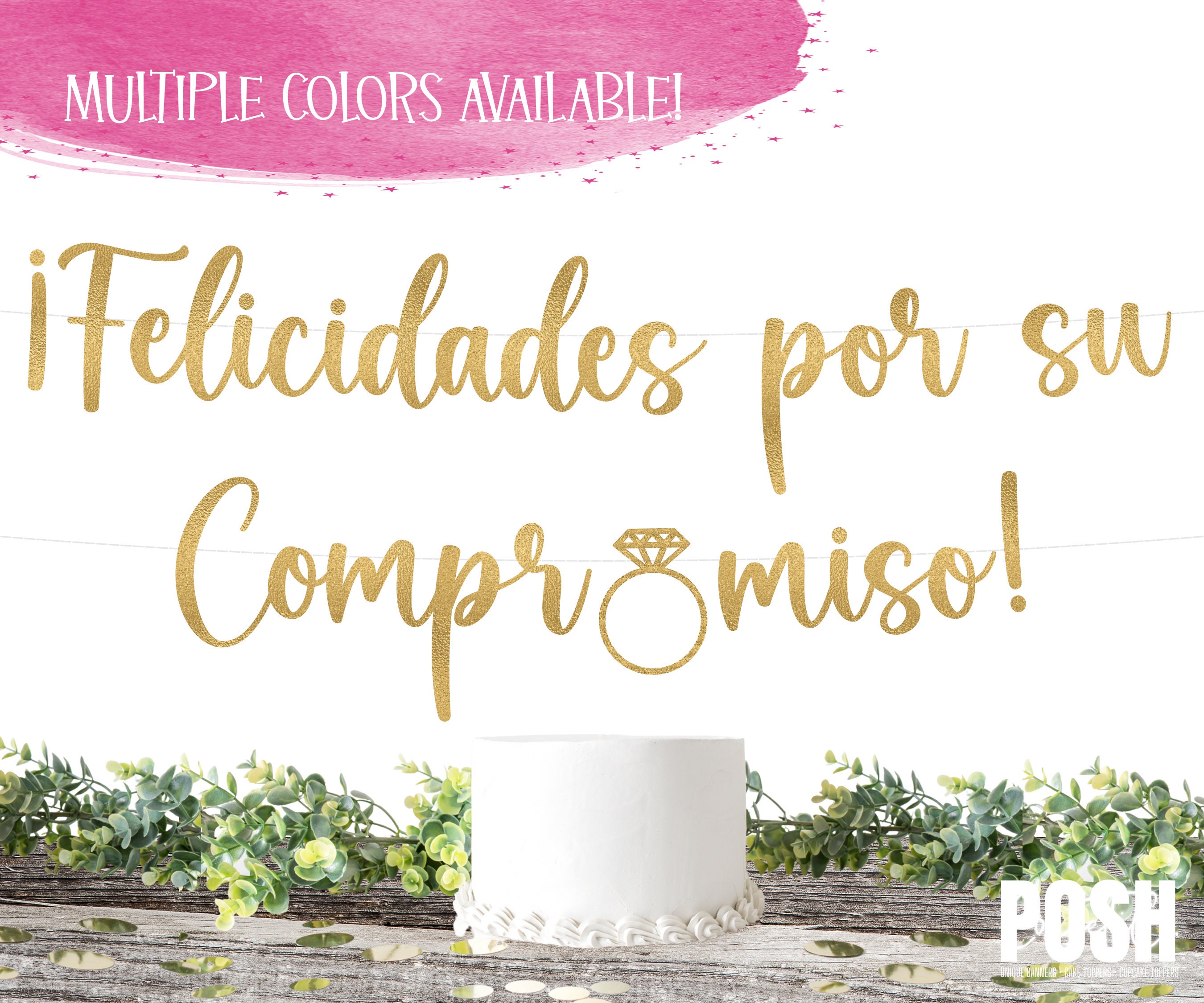 SPANISH FELICIDADES COMPROMISO Engagement Banner - Etsy
