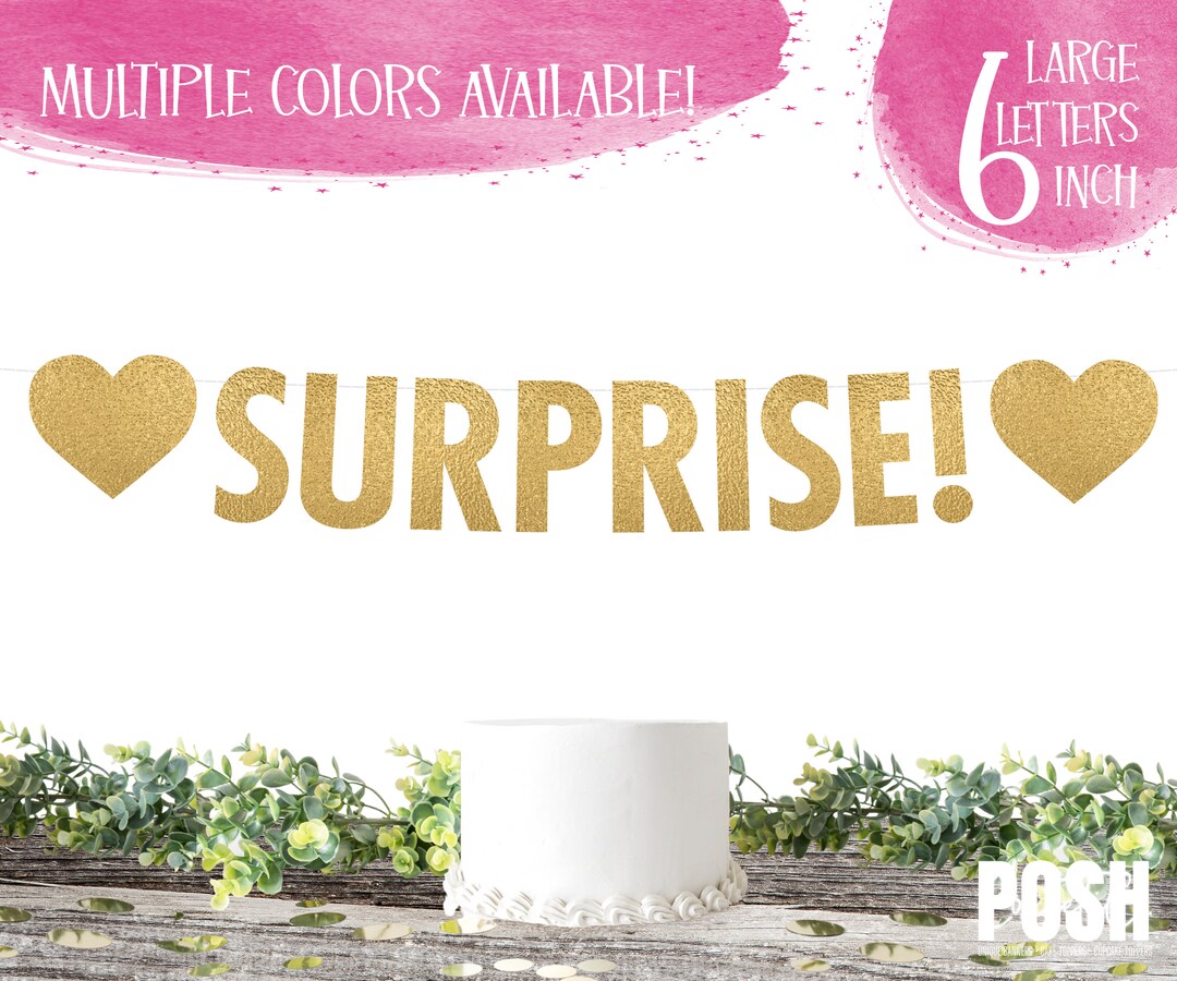 SURPRISE Birthday Banner Graduation Banner Celebration Banner Etsy