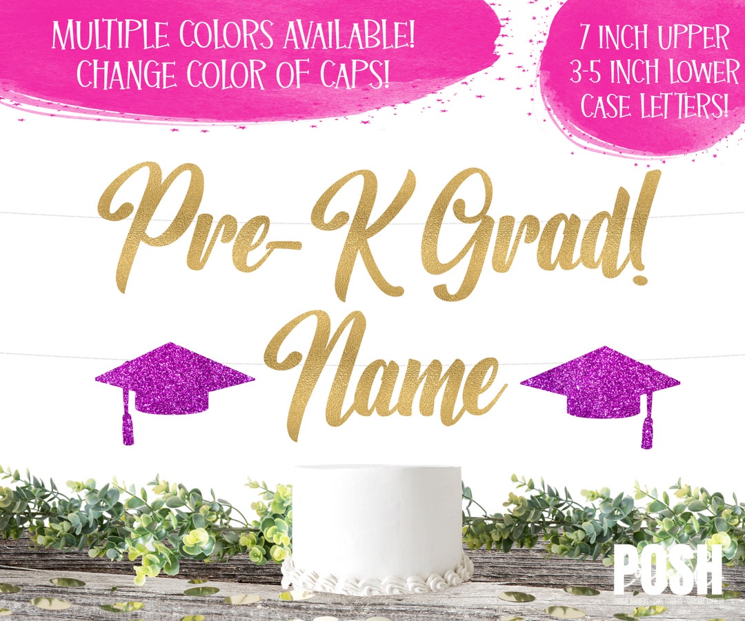Container Graduate Pre CUSTOMIZABLE PRE-K GRAD Congrats Grad, Graduation Banner, Grad Banner ...