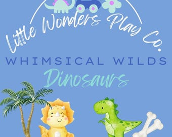 Wonder Kit: Dinosaurs  [curated, thematic, mess free play kits in a travel sized storage box. Perfect for engaging little minds on the go!]