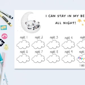 Kids Printable Stay in Bed Sticker Chart Reward Chart Etsy Canada