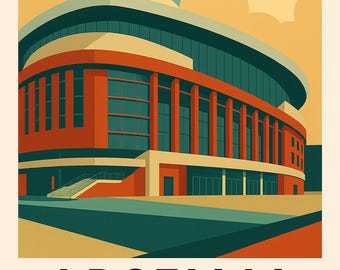 Arsenal Emirates Stadium Wall Art Print | Modern Football Stadium Poster | A4 Print or Framed | Gift for Arsenal Fans