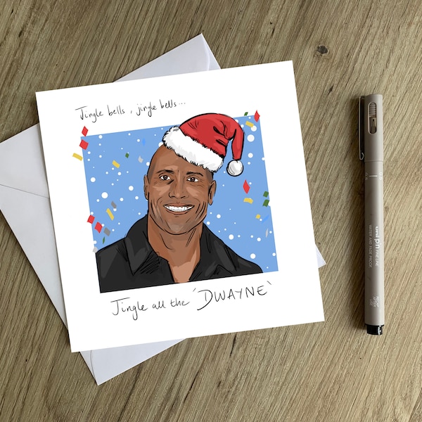 Dwayne the Rock Johnson Christmas Card - Etsy