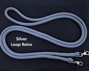 ROPE REINS with PARACORD, Finesse Reins, Loop Rope Reins, double braided nylon yacht rope, rope reins, reins, rein, natural horsemanship