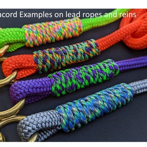 LEAD ROPE with PARACORD wrap 6ft -22ft Custom double braided nylon yacht rope