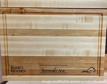 Personalized Cherry and Maple Cutting Boards for Realtor Closing Gifts