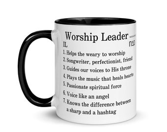Taza de líder de adoración, regalo humorístico de música religiosa