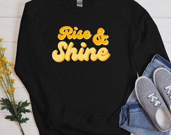 Rise & Shine PNG | Rise and Shine マグカップとシャツのデザイン | レトロフォント PNG | Rise and Shine サイン