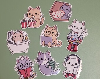 Cute cat stickers or magnets kitty kitten