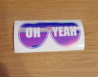 Macho Man Randy Savage Oh Yeah sunglasses vinyl decal, WWE, wrestling, old school