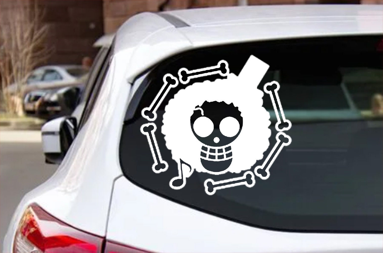 One Piece Brook Logo Decal Skull Anime Straw Hat Etsy