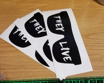 They Live Movie Glasses vinyl decal, horror movies, slashers