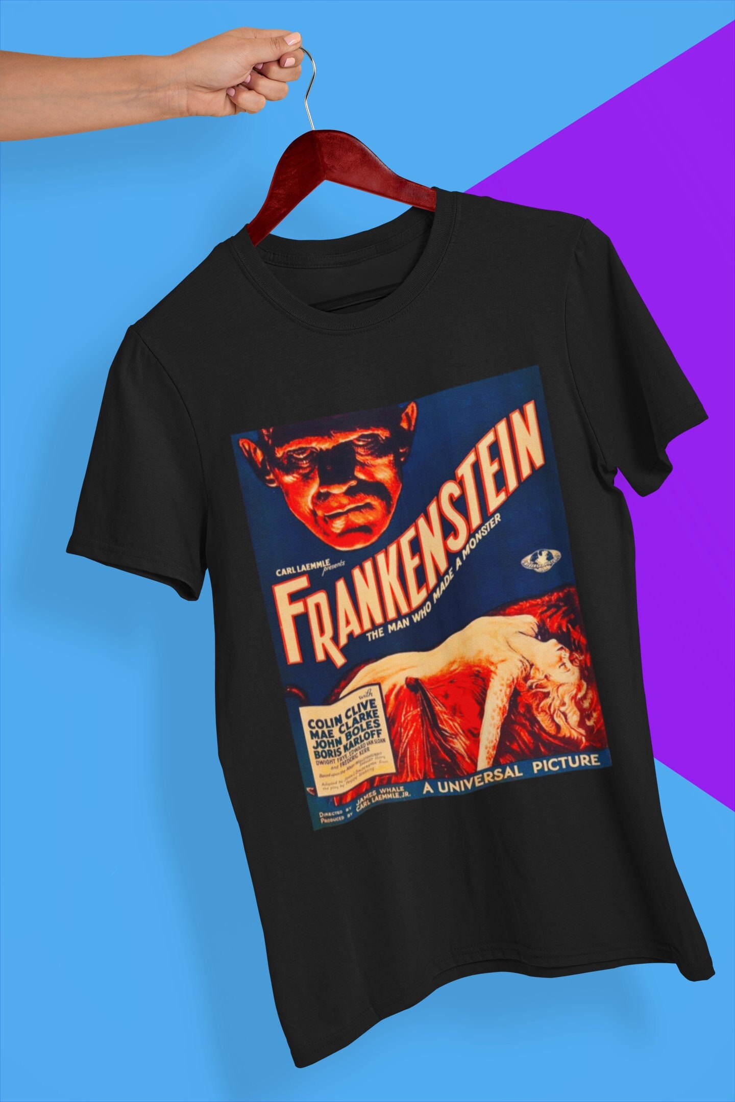 Discover Frankenstein T-Shirt, Classic Monster Movie Poster T Shirt
