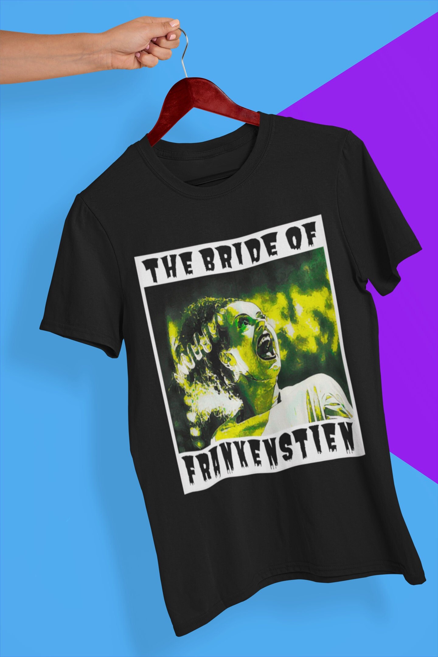 Discover The Bride of Frankenstein T-Shirt, Classic Monster Movie Poster T Shirt