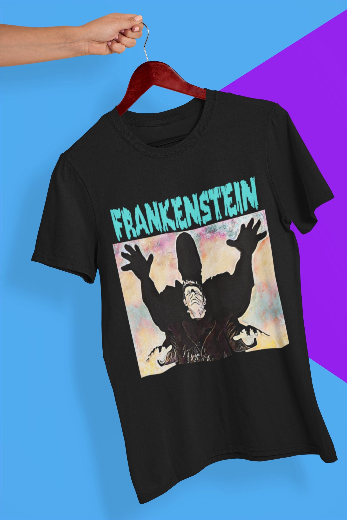 Discover Frankenstein T-Shirt, Classic Monster Movie Poster T Shirt, Nostalgic Monster Movie Shirt