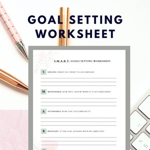 S M A R T Goal Setting Worksheet Goal Setting Printable Digital Etsy