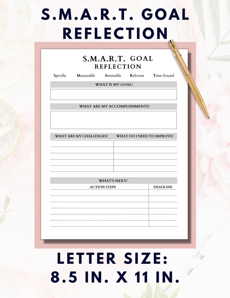 S.M.A.R.T. Goal Reflection | Goal Setting | Printable | Digital | PDF ...