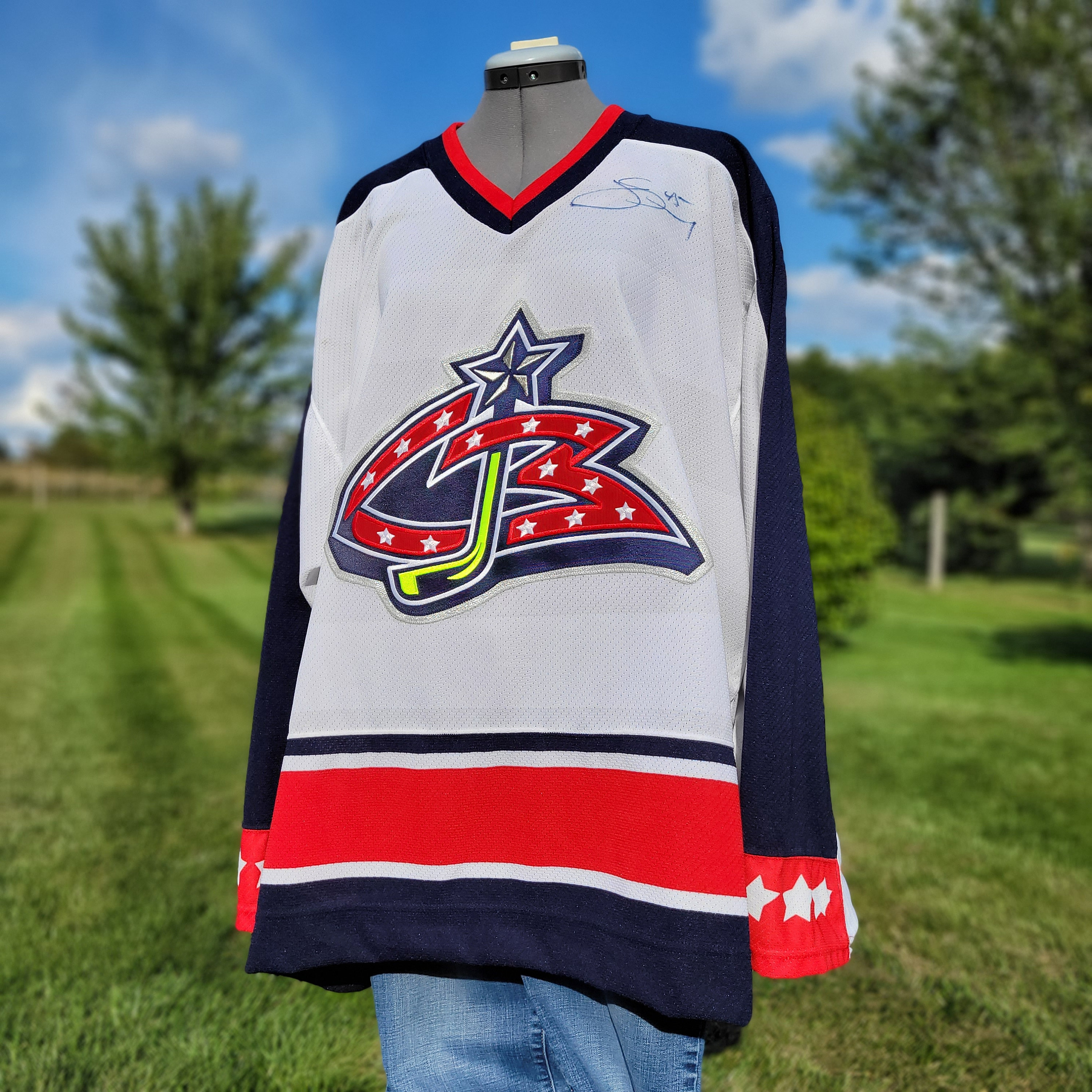 Blue Jackets Jersey Hoodie 3D Vibrant USA Flag Gift - Personalized Gifts:  Family, Sports, Occasions, Trending