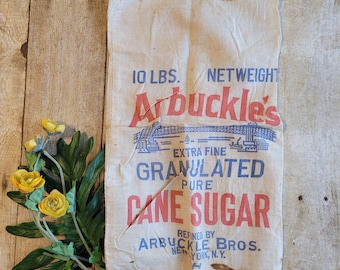 Vintage U And I Pure Fine Granulated Sugar 5 Lb Utah-Idaho Company Cloth Sack 