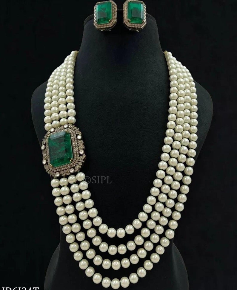 Grand Victorian doublet pendants necklace | Sabyasachi inspired necklace main image 1