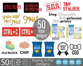 Daddy & Me Tshirt Designs | Fathers Day svg bundle gift for shirt cups tumbler hat | Dad and Me Matching Father Daughter Son shirt design