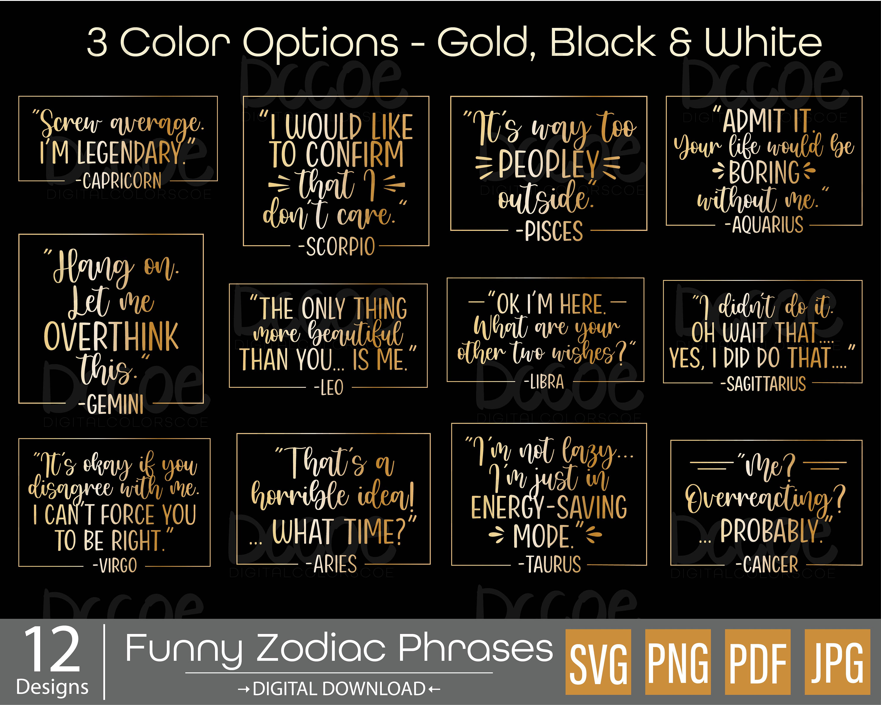 Zodiac Funny Quotes - Etsy Zodiac Funny Quotes - Etsy