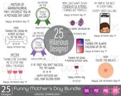 Funny Mothers Day svg bundle | Hilarious Greeting Card design | Sarcastic Gift for mom | Mothers Day Quotes | Cricut Silhouette Cut Files
