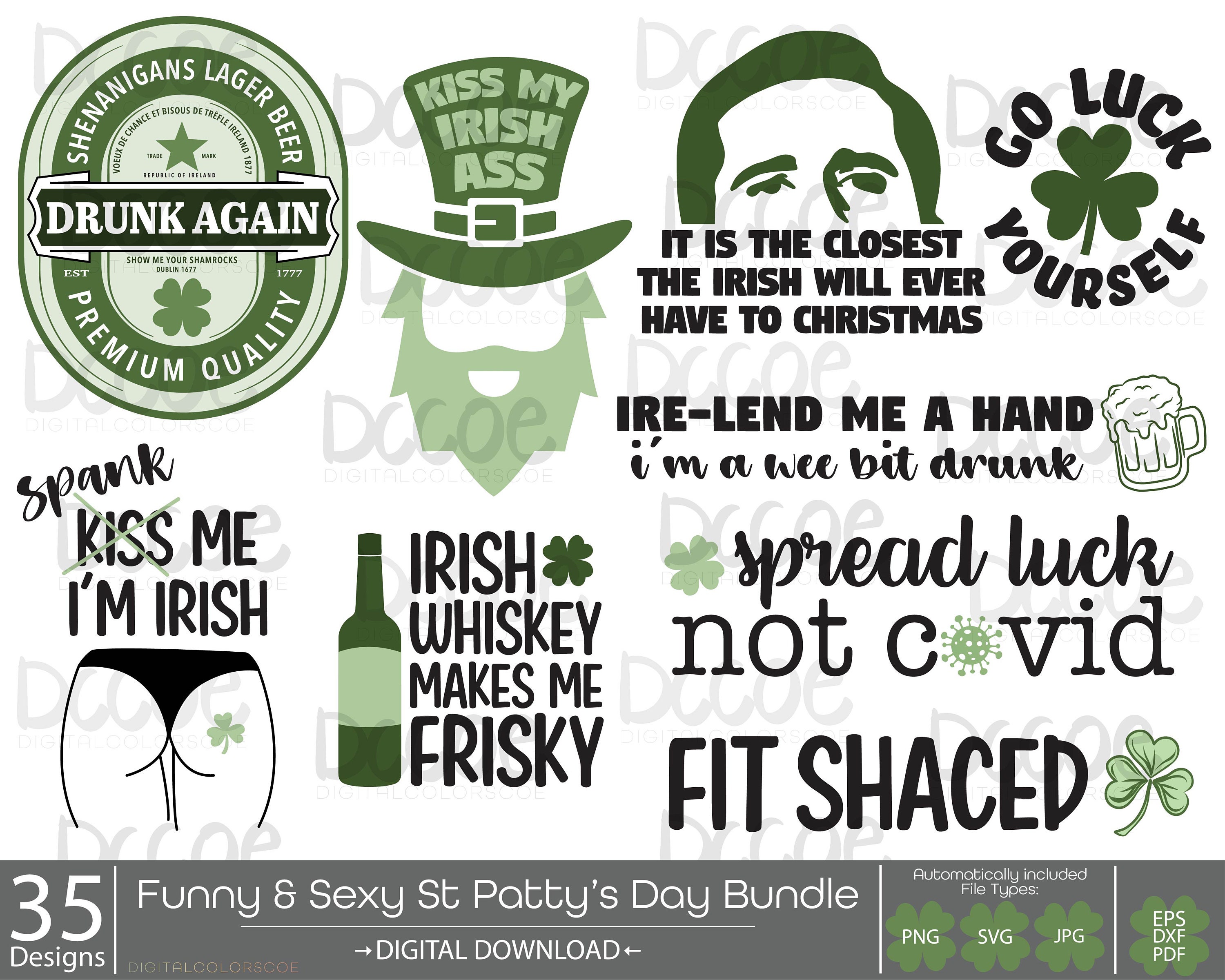 Funny St Patricks Day Bundle Svg Sexy & Sarcastic Svg Shamrock Four