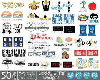 Daddy & Me Tshirt Designs | Fathers Day svg bundle gift for shirt cups tumbler hat | Dad and Me Matching Father Daughter Son shirt design