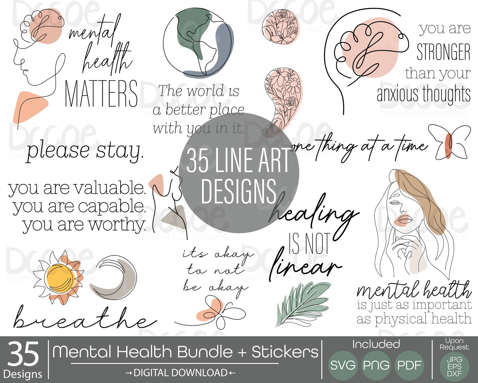 Mental Health Awareness Svg Bundle Positive Mental Health - Etsy