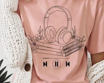 Audiobook Lover Digital Graphic PNG: Hand Drawn Graphic (Digital Download)