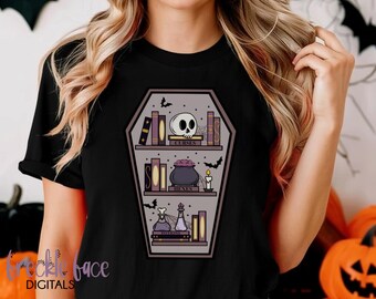 Spooky Coffin Bookshelf PNG