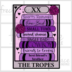 La carte de tarot romantique Tropes | Svg livresque | Amoureux des livres svg | Lecture de fichiers PNG SVG