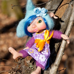 Ooak Posabile Pixie WOODLAND FAIRY Doll Polymer Clay Art Doll Elf Pixie Fairy Doll House Miniature Forest Elf Tiny Fairy Handmade Doll
